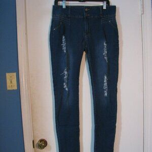 Para Jeans Co. Juniors 17 Denim Blue Jeans Distressed Skinny Cute Jr 17